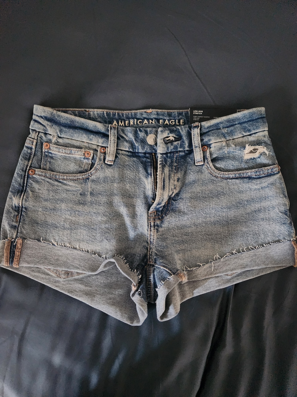 American Eagle Outfitters Blue Distressed Denim Cutoff Shorts